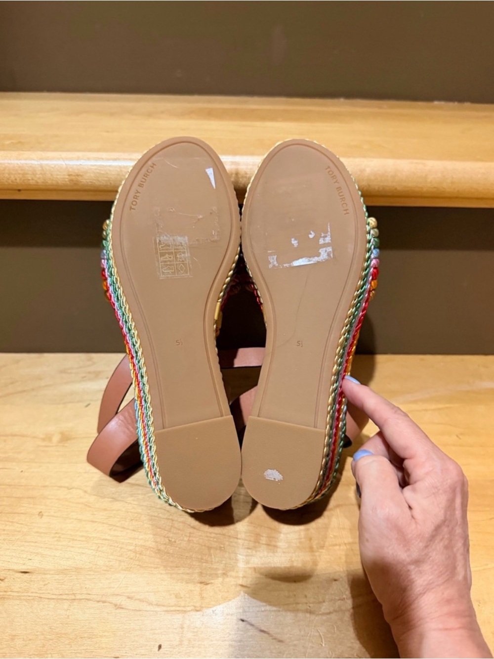 Tory Burch Stripped Multi-Color Rope Espadrille 5.5 - Picture 5 of 9